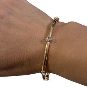Anne Klein gold rhinestone bangle #028